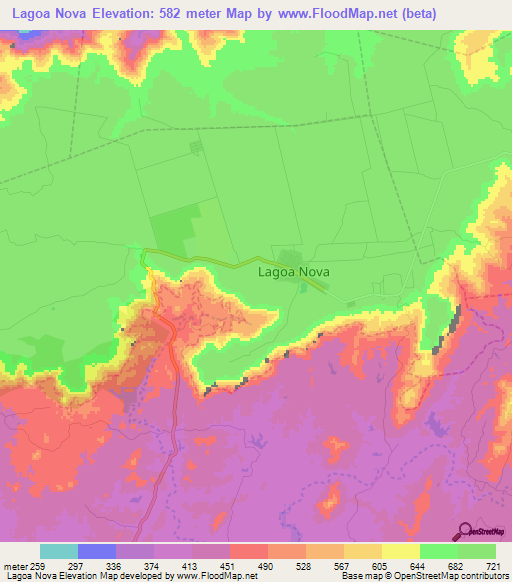 Lagoa Nova,Brazil Elevation Map