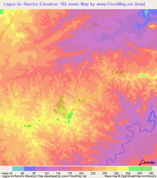 Lagoa do Rancho,Brazil Elevation Map