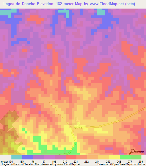 Lagoa do Rancho,Brazil Elevation Map