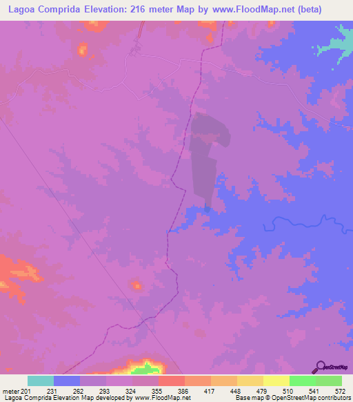 Lagoa Comprida,Brazil Elevation Map