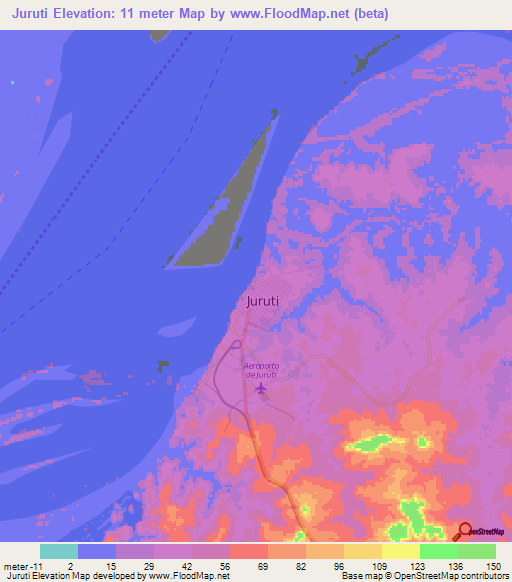 Juruti,Brazil Elevation Map