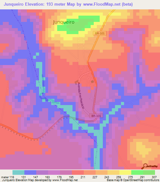 Junqueiro,Brazil Elevation Map