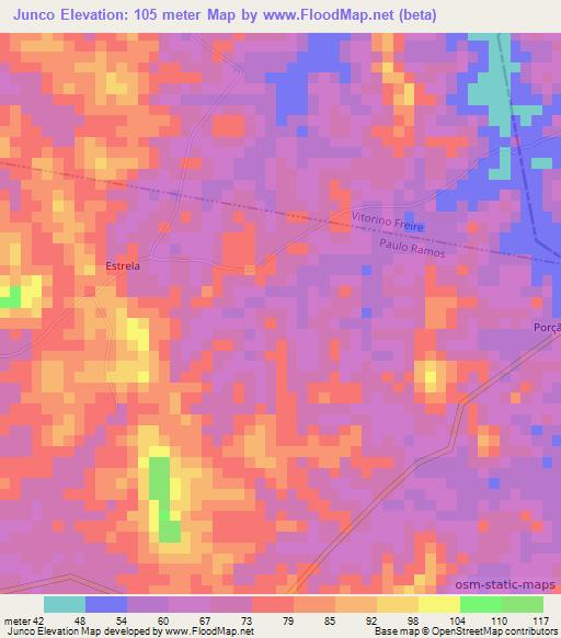 Junco,Brazil Elevation Map