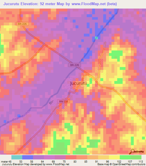 Jucurutu,Brazil Elevation Map