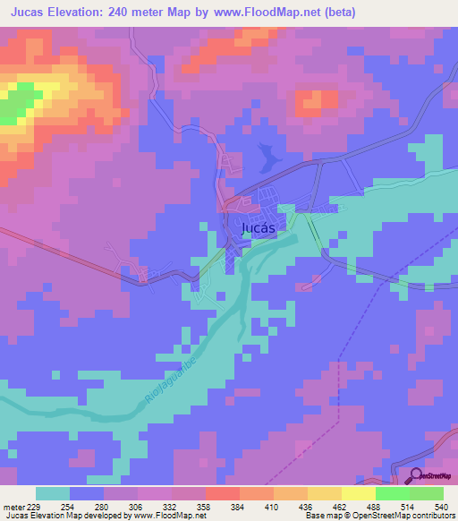 Jucas,Brazil Elevation Map