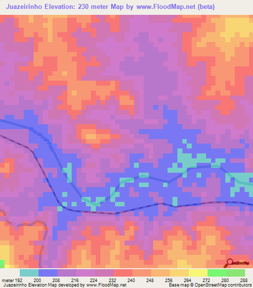 Juazeirinho,Brazil Elevation Map