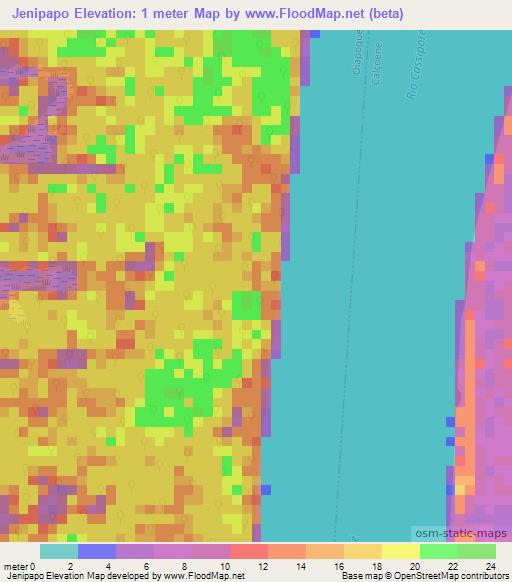 Jenipapo,Brazil Elevation Map