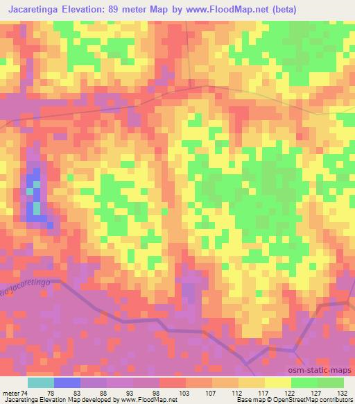 Jacaretinga,Brazil Elevation Map