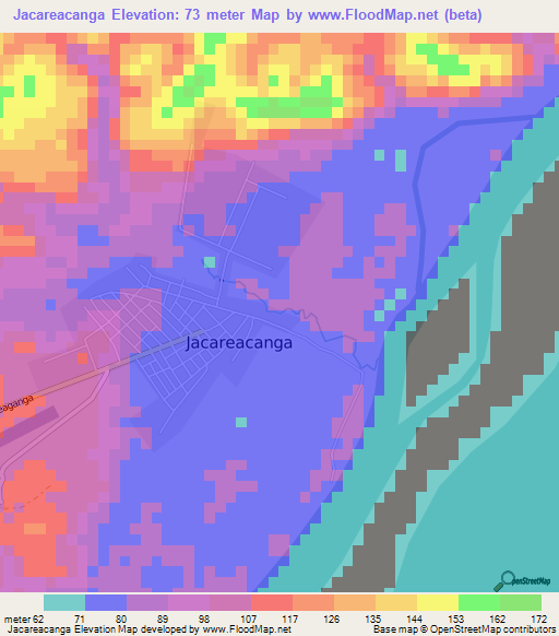 Jacareacanga,Brazil Elevation Map