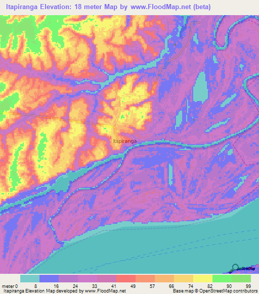 Itapiranga,Brazil Elevation Map