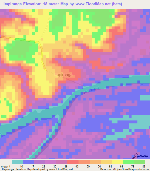 Itapiranga,Brazil Elevation Map