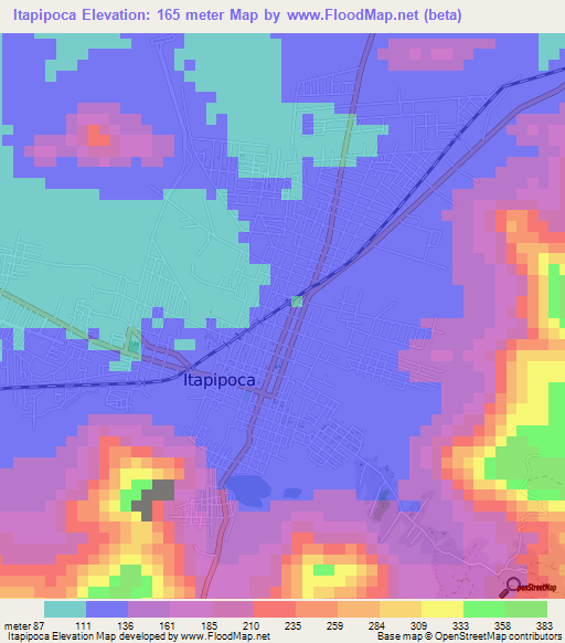 Itapipoca,Brazil Elevation Map