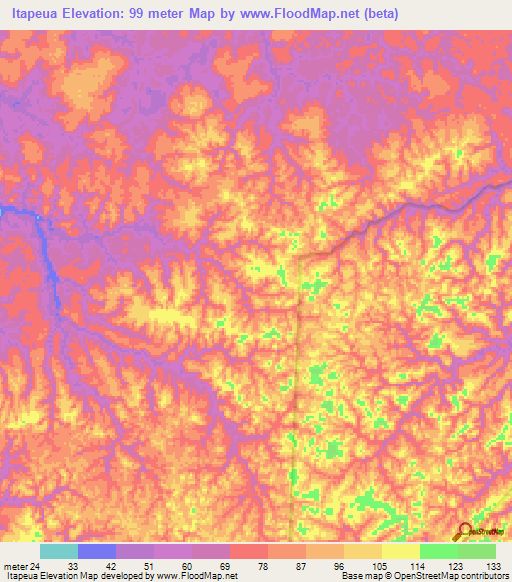 Itapeua,Brazil Elevation Map