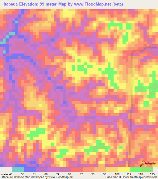 Itapeua,Brazil Elevation Map