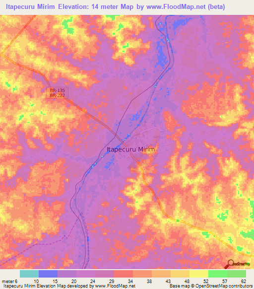 Itapecuru Mirim,Brazil Elevation Map