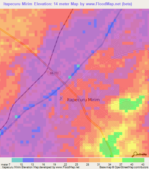 Itapecuru Mirim,Brazil Elevation Map