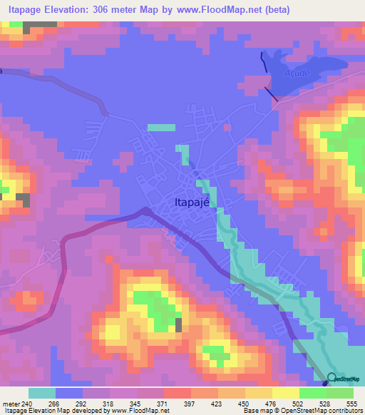 Itapage,Brazil Elevation Map