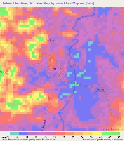 Irituia,Brazil Elevation Map