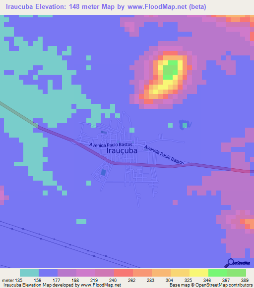 Iraucuba,Brazil Elevation Map