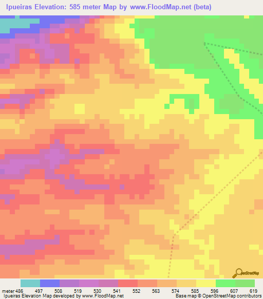 Ipueiras,Brazil Elevation Map