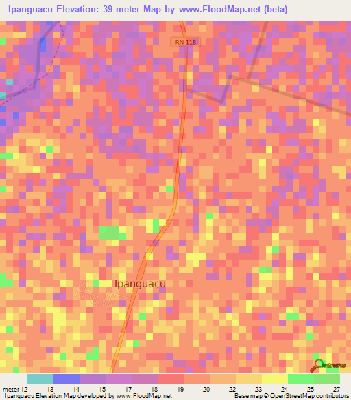 Ipanguacu,Brazil Elevation Map