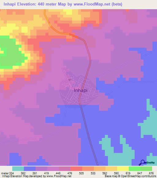 Inhapi,Brazil Elevation Map