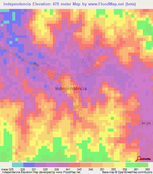 Independencia,Brazil Elevation Map