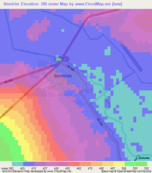 Ibimirim,Brazil Elevation Map