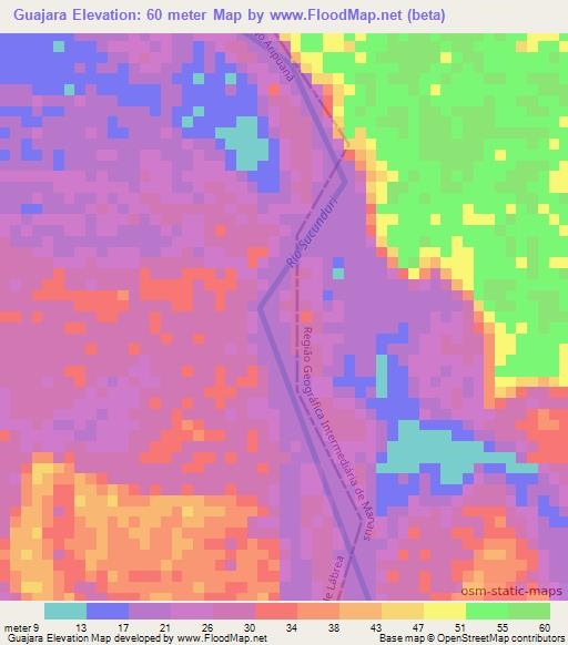 Guajara,Brazil Elevation Map