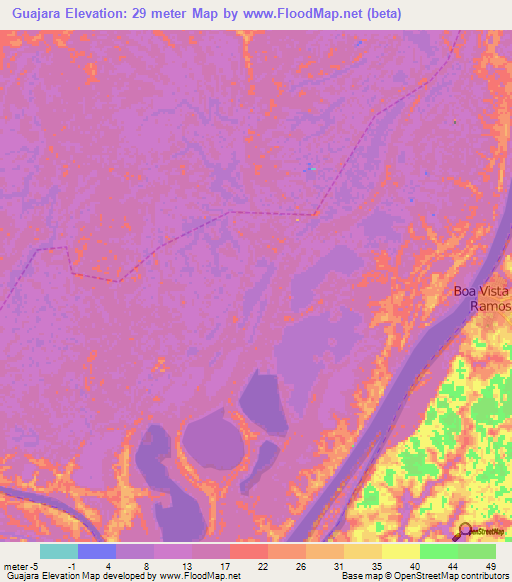 Guajara,Brazil Elevation Map