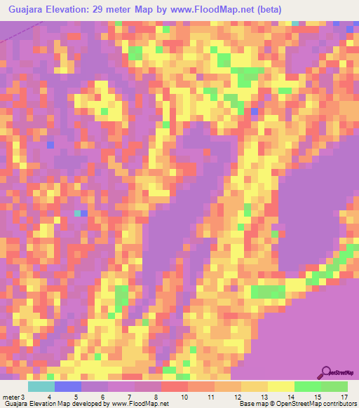 Guajara,Brazil Elevation Map