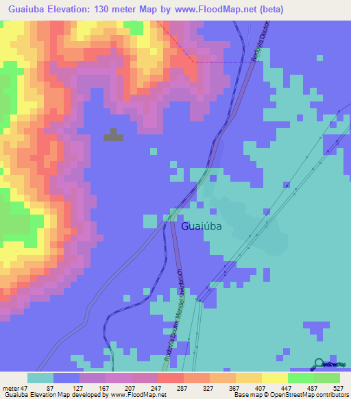 Guaiuba,Brazil Elevation Map