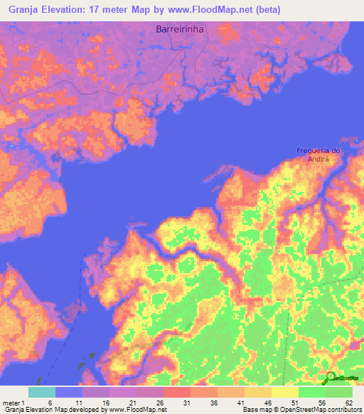 Granja,Brazil Elevation Map