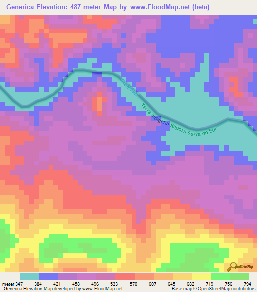 Generica,Brazil Elevation Map