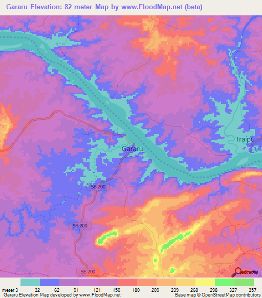 Gararu,Brazil Elevation Map