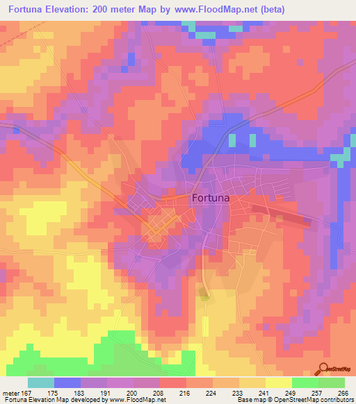 Fortuna,Brazil Elevation Map