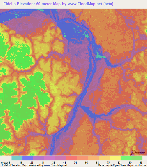 Fidelis,Brazil Elevation Map