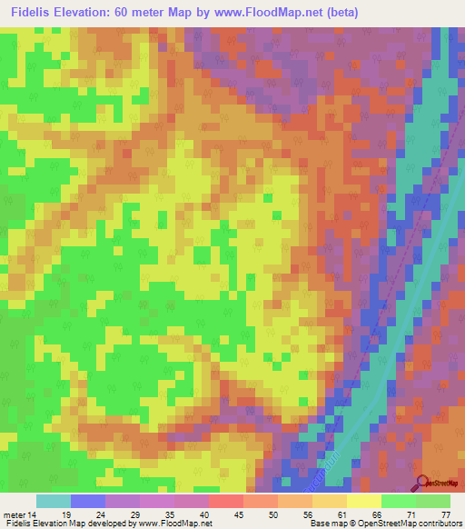 Fidelis,Brazil Elevation Map