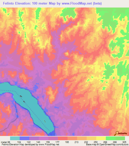 Felinto,Brazil Elevation Map