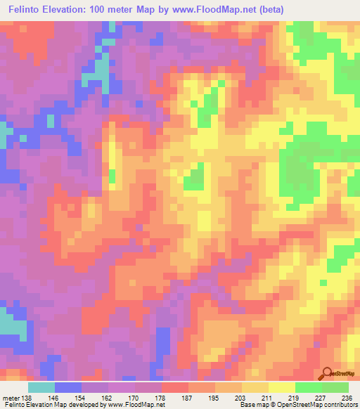 Felinto,Brazil Elevation Map