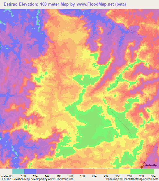 Estirao,Brazil Elevation Map