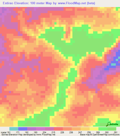 Estirao,Brazil Elevation Map