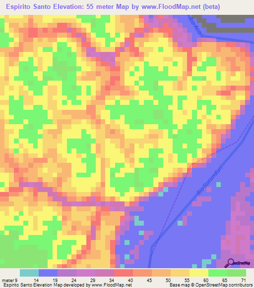 Espirito Santo,Brazil Elevation Map