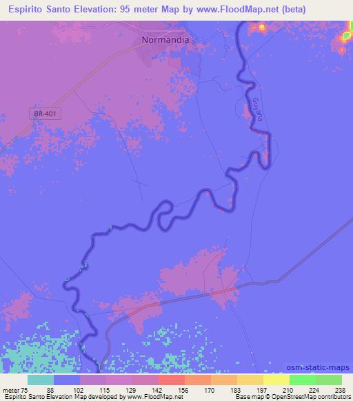 Espirito Santo,Brazil Elevation Map