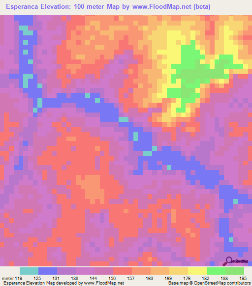 Esperanca,Brazil Elevation Map