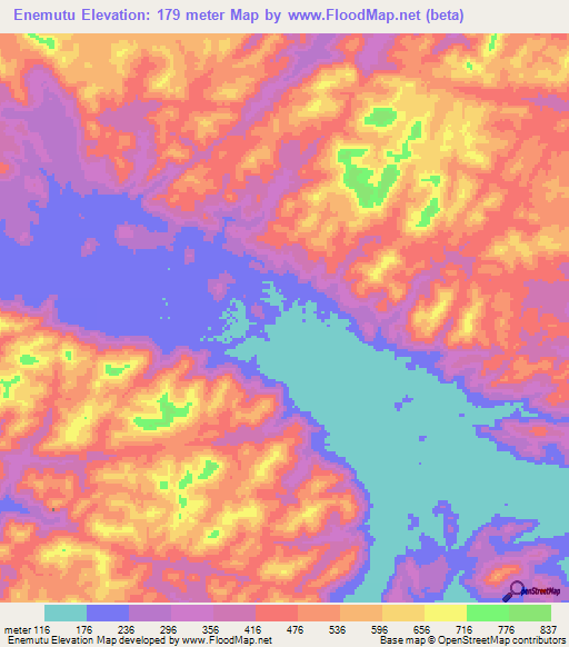 Enemutu,Brazil Elevation Map