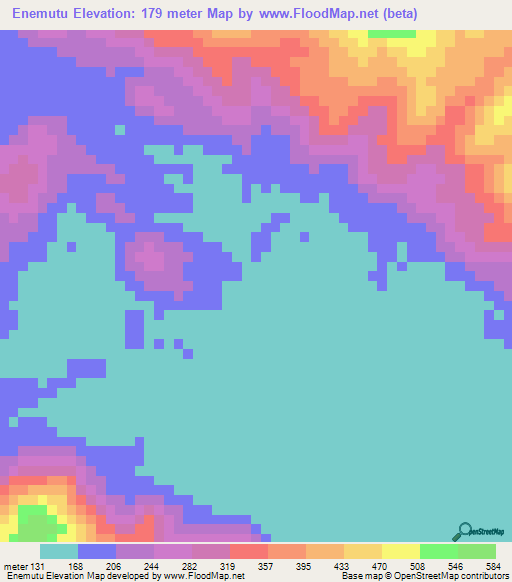 Enemutu,Brazil Elevation Map