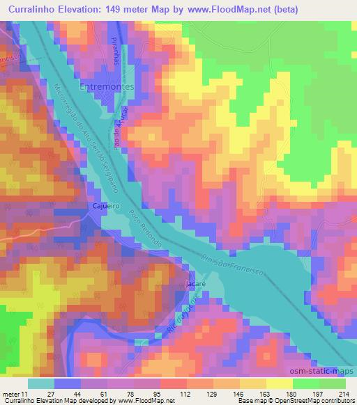 Curralinho,Brazil Elevation Map