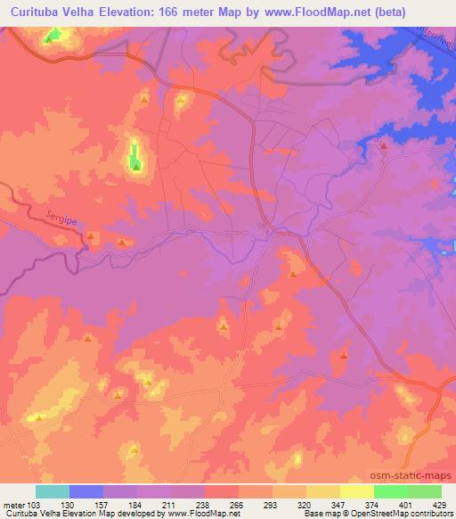 Curituba Velha,Brazil Elevation Map