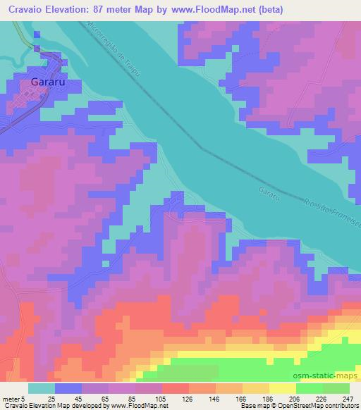 Cravaio,Brazil Elevation Map